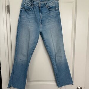 MOTHER Light Blue Flare Jeans - Washed Denim